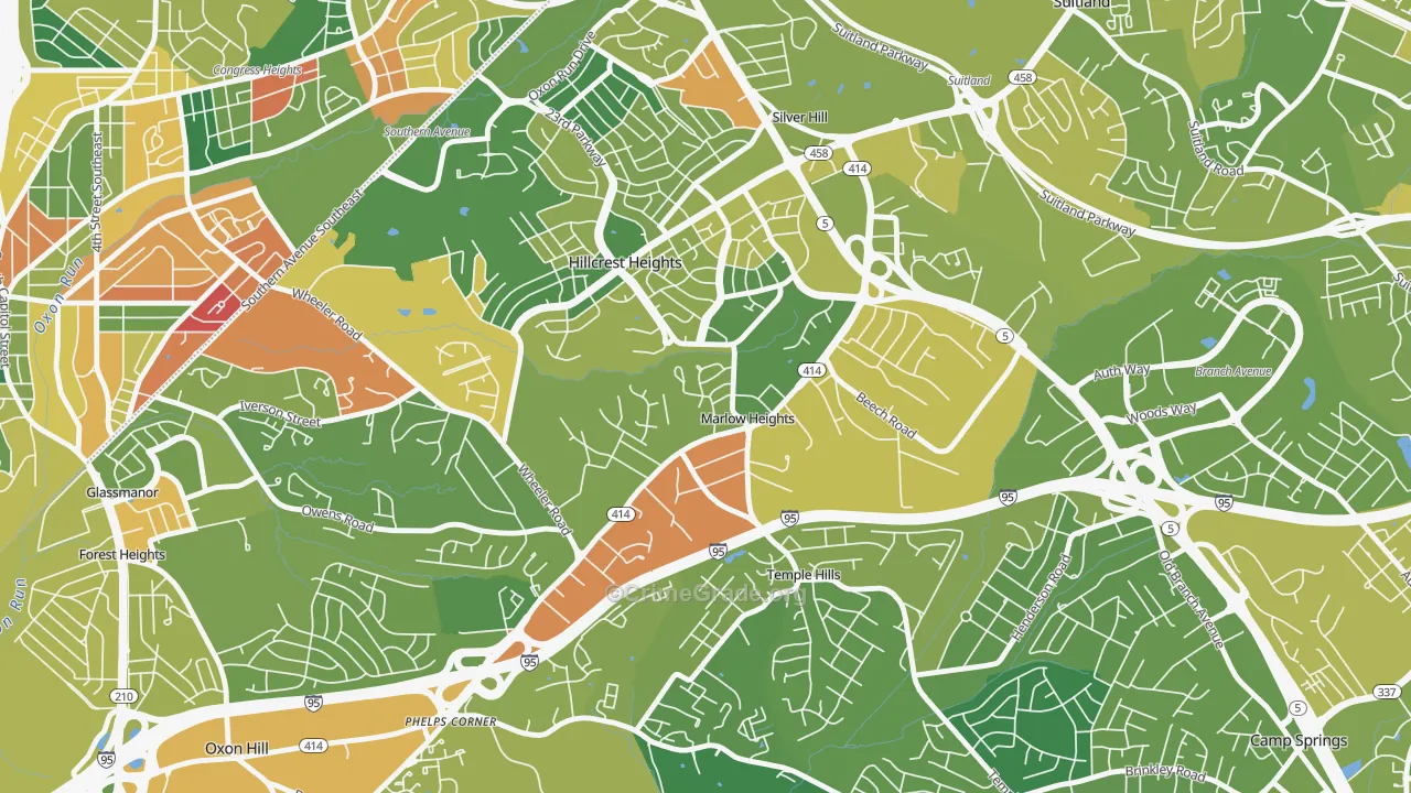 Marlow Heights, MD Map of Drug-Related Crime Rates