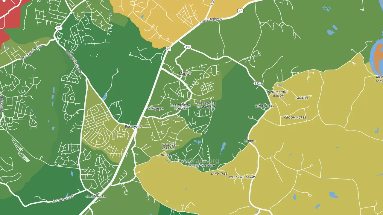 Marlton, MD Map of Drug-Related Crime Rates