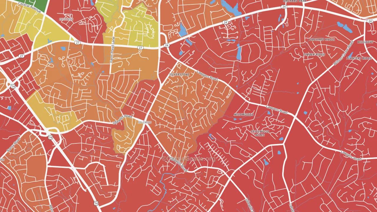Marlwood, Charlotte, NC Map of Drug-Related Crime Rates