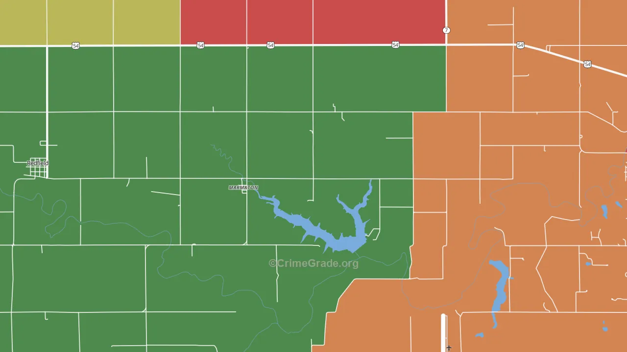 Marmaton, KS Map of Drug-Related Crime Rates