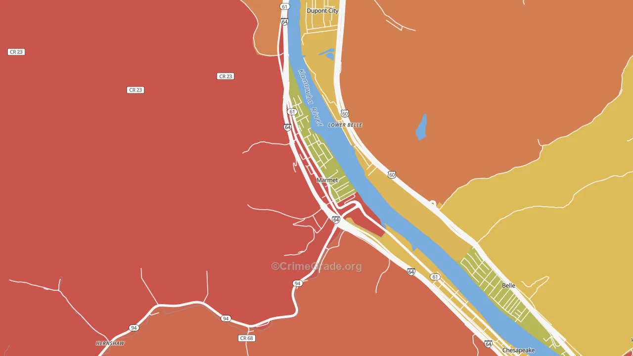 Marmet, WV Map of Drug-Related Crime Rates