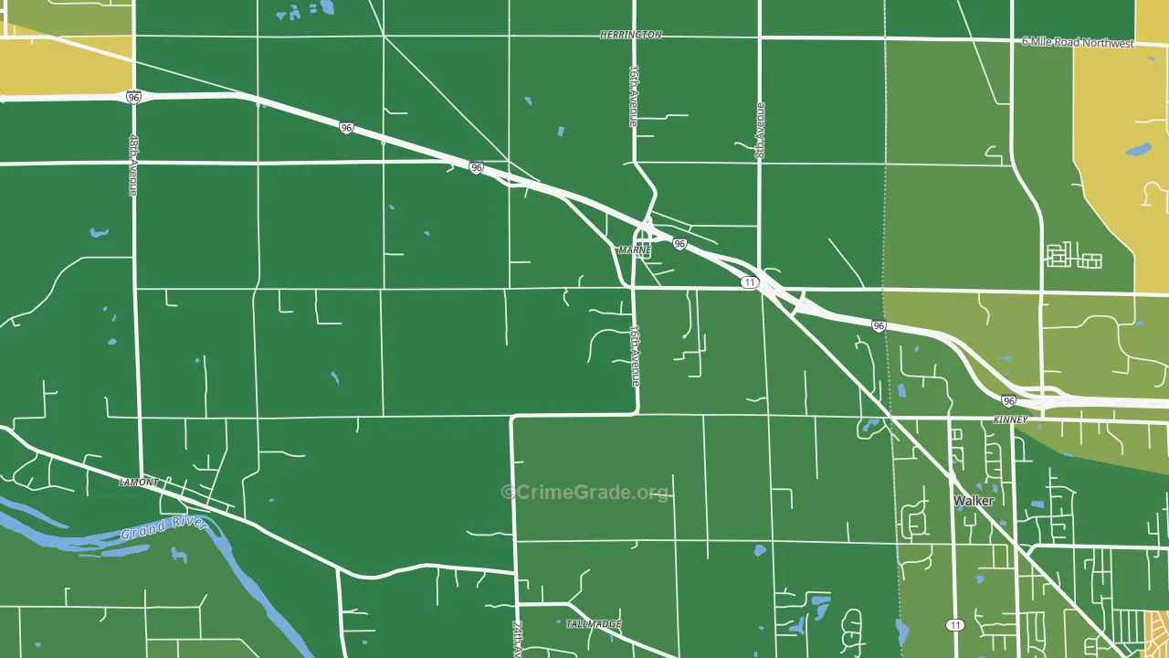 Marne, MI Map of Drug-Related Crime Rates