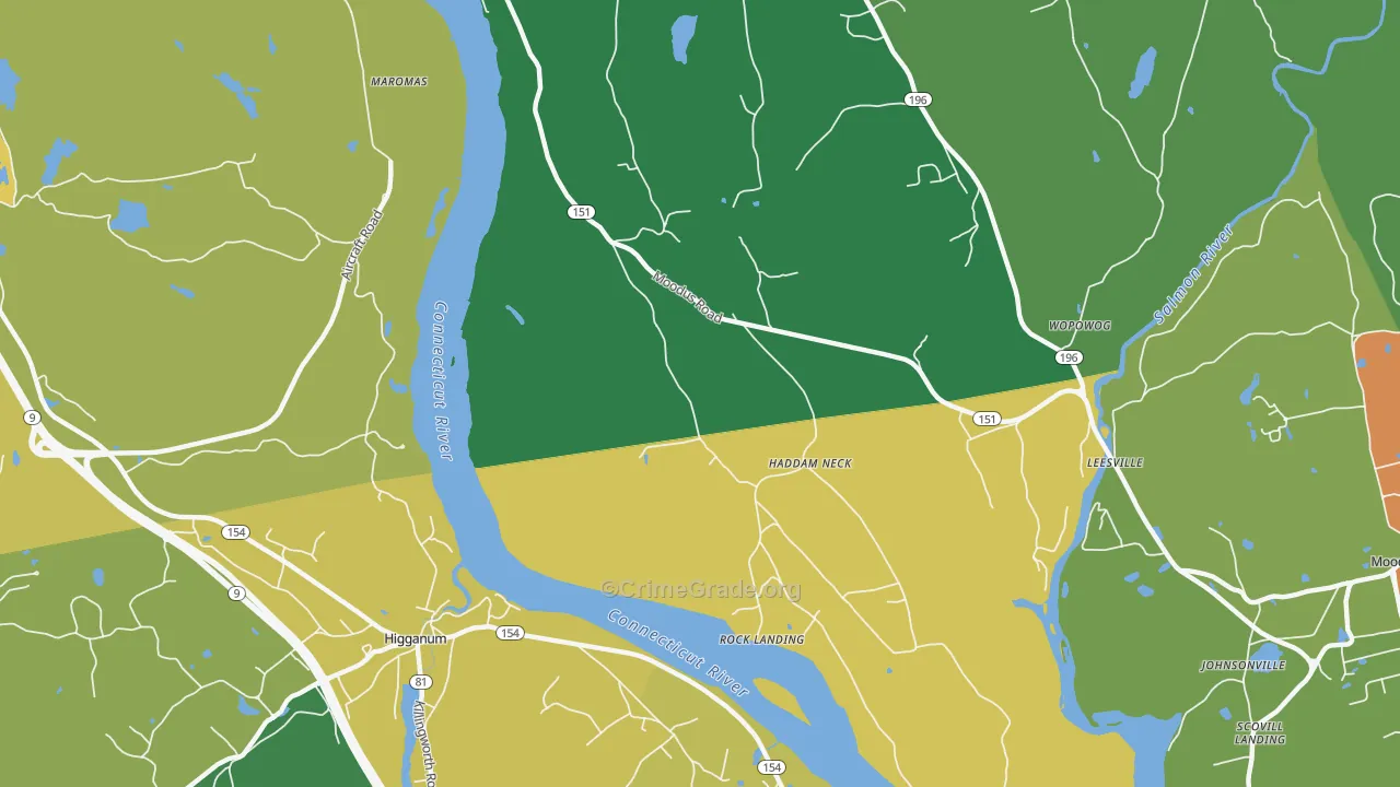 Maromas, CT Map of Drug-Related Crime Rates