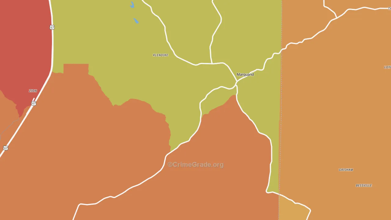 Marquand, MO Map of Drug-Related Crime Rates