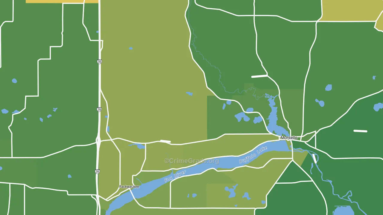 Marquette County, WI Map of Drug-Related Crime Rates