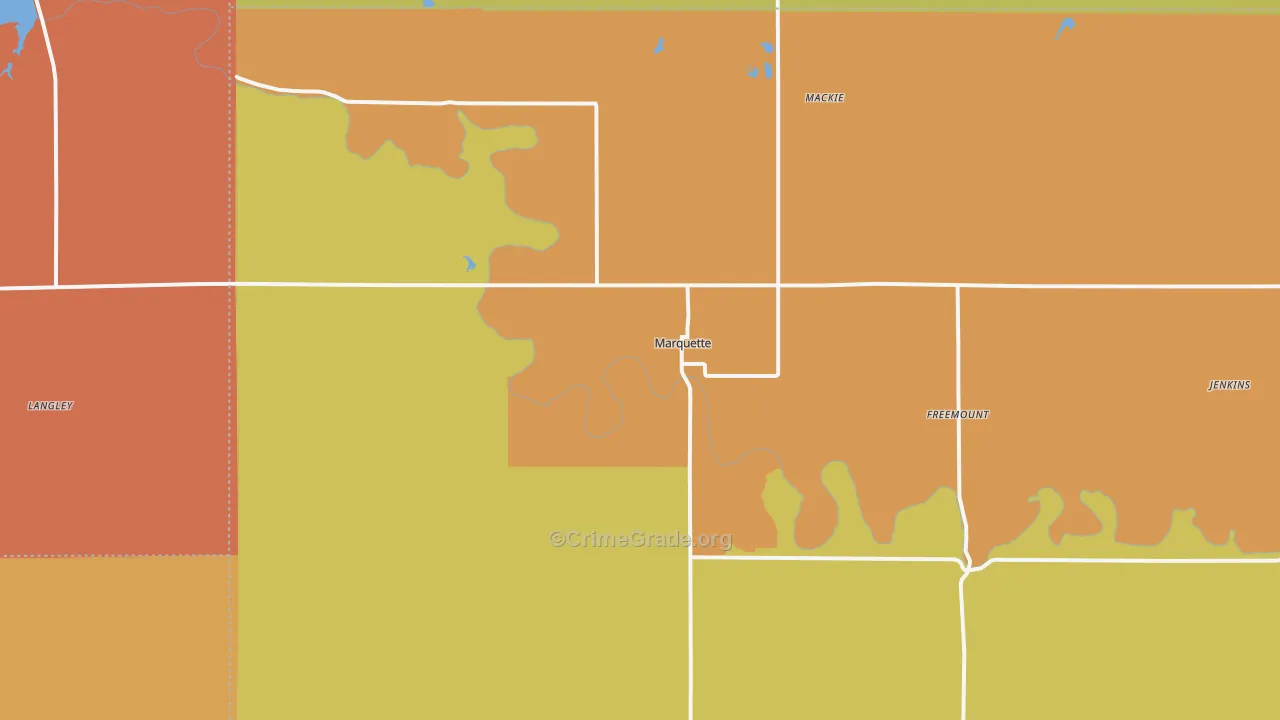 Marquette, KS Map of Drug-Related Crime Rates