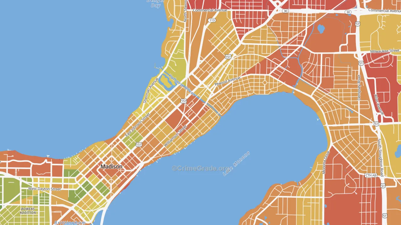 Marquette, Madison, WI Map of Drug-Related Crime Rates