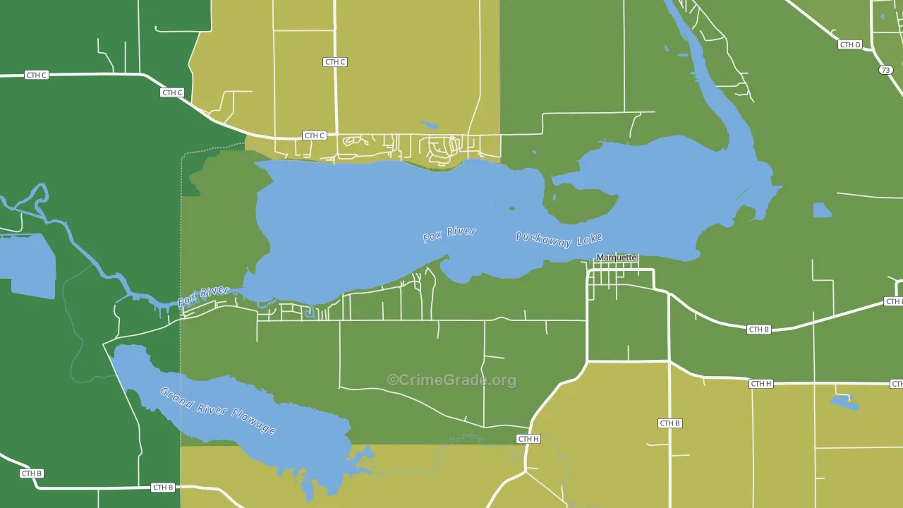 Marquette, WI Map of Drug-Related Crime Rates