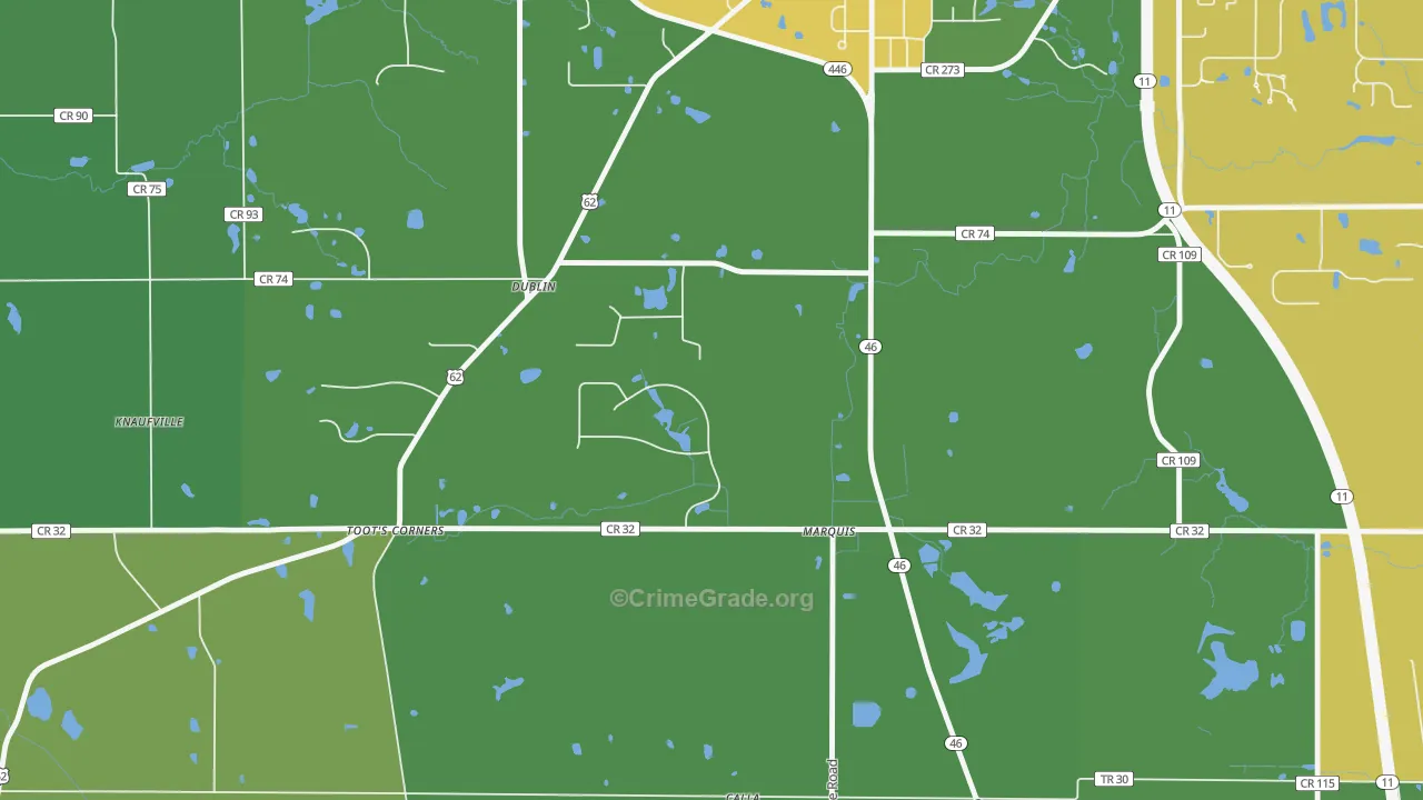 Marquis, OH Map of Drug-Related Crime Rates