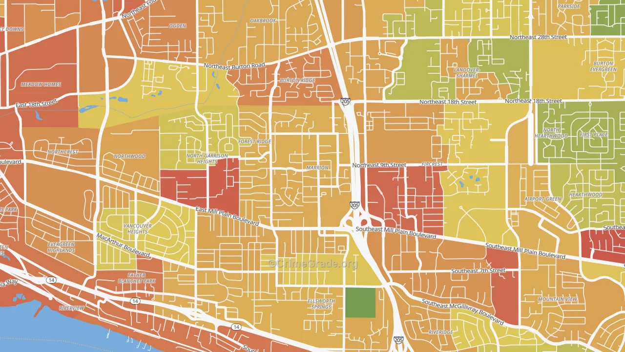 Marrion, Vancouver, WA Map of Drug-Related Crime Rates