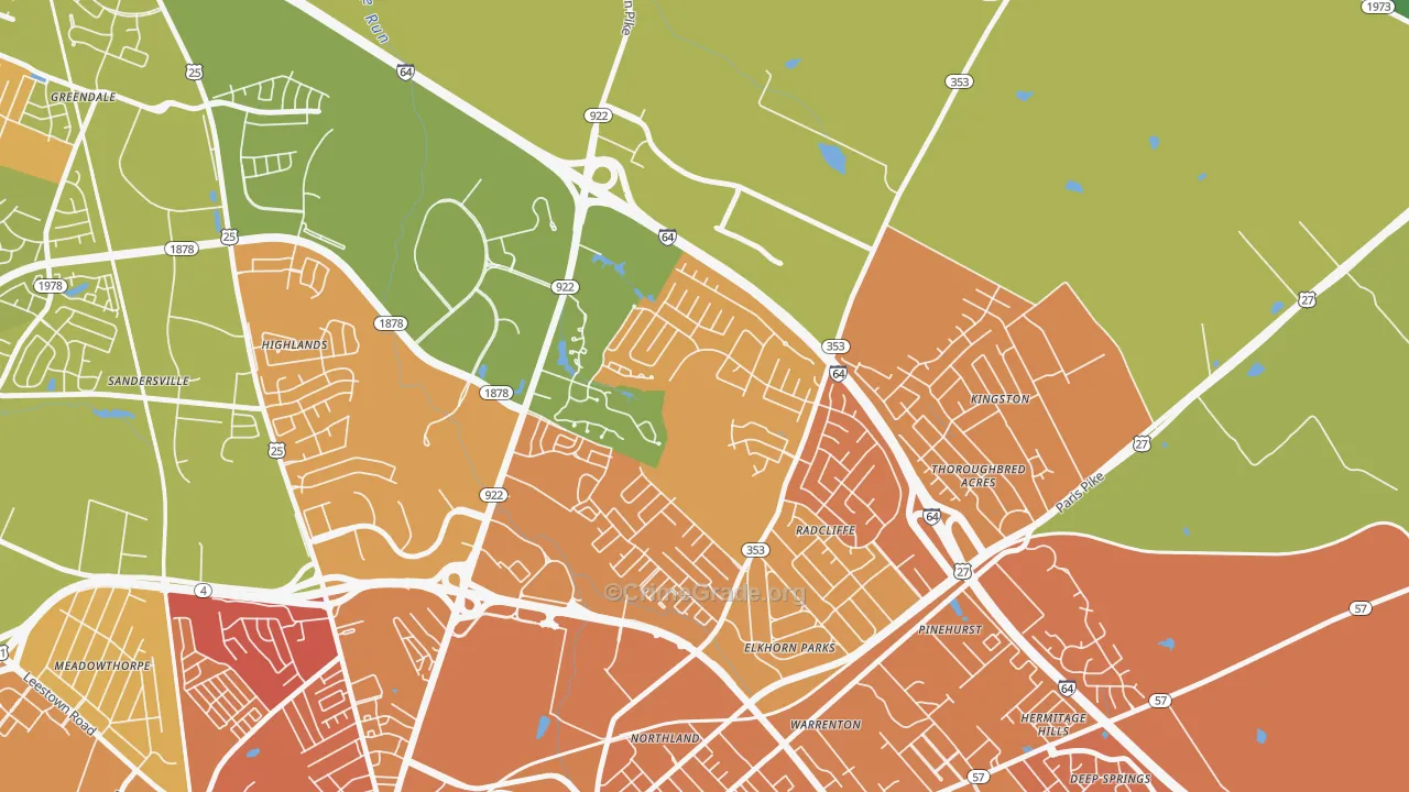 Marriott's Griffin Gate Golf Culb, Lexington, KY Map of Drug-Related Crime Rates