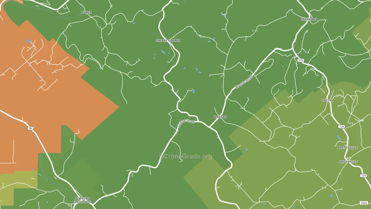 Marron, PA Map of Drug-Related Crime Rates