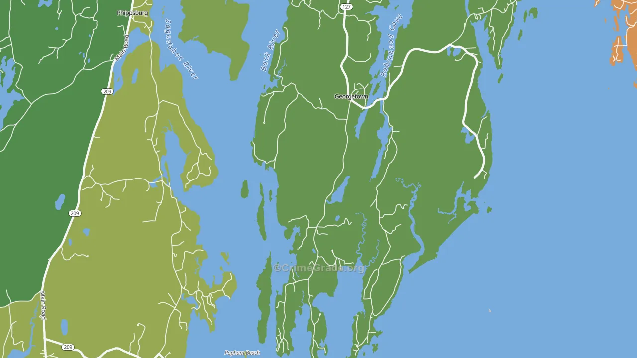 Marrtown, ME Map of Drug-Related Crime Rates
