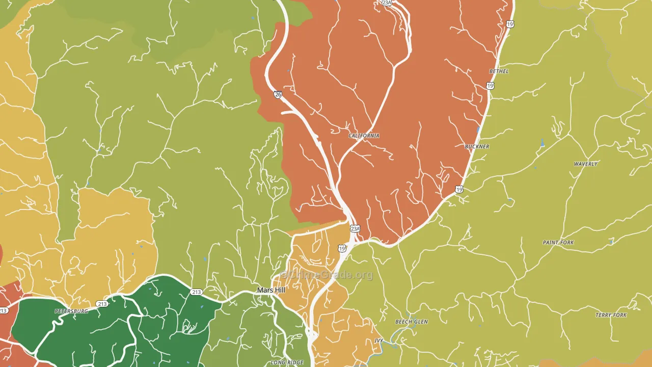 Mars Hill, NC Map of Drug-Related Crime Rates