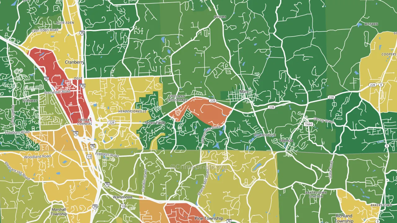 Mars, PA Map of Drug-Related Crime Rates