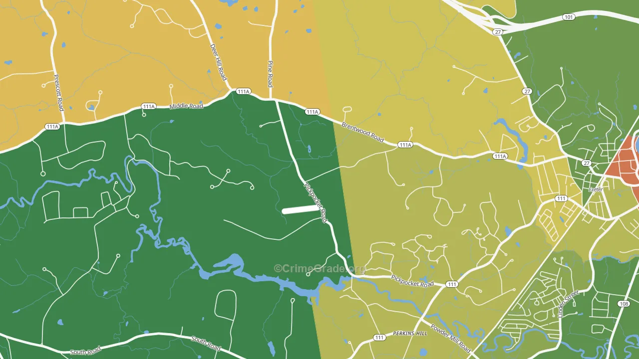 Marshall Corner, NH Map of Drug-Related Crime Rates