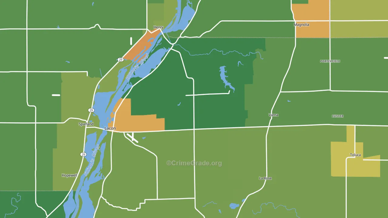 Marshall County, IL Map of Drug-Related Crime Rates