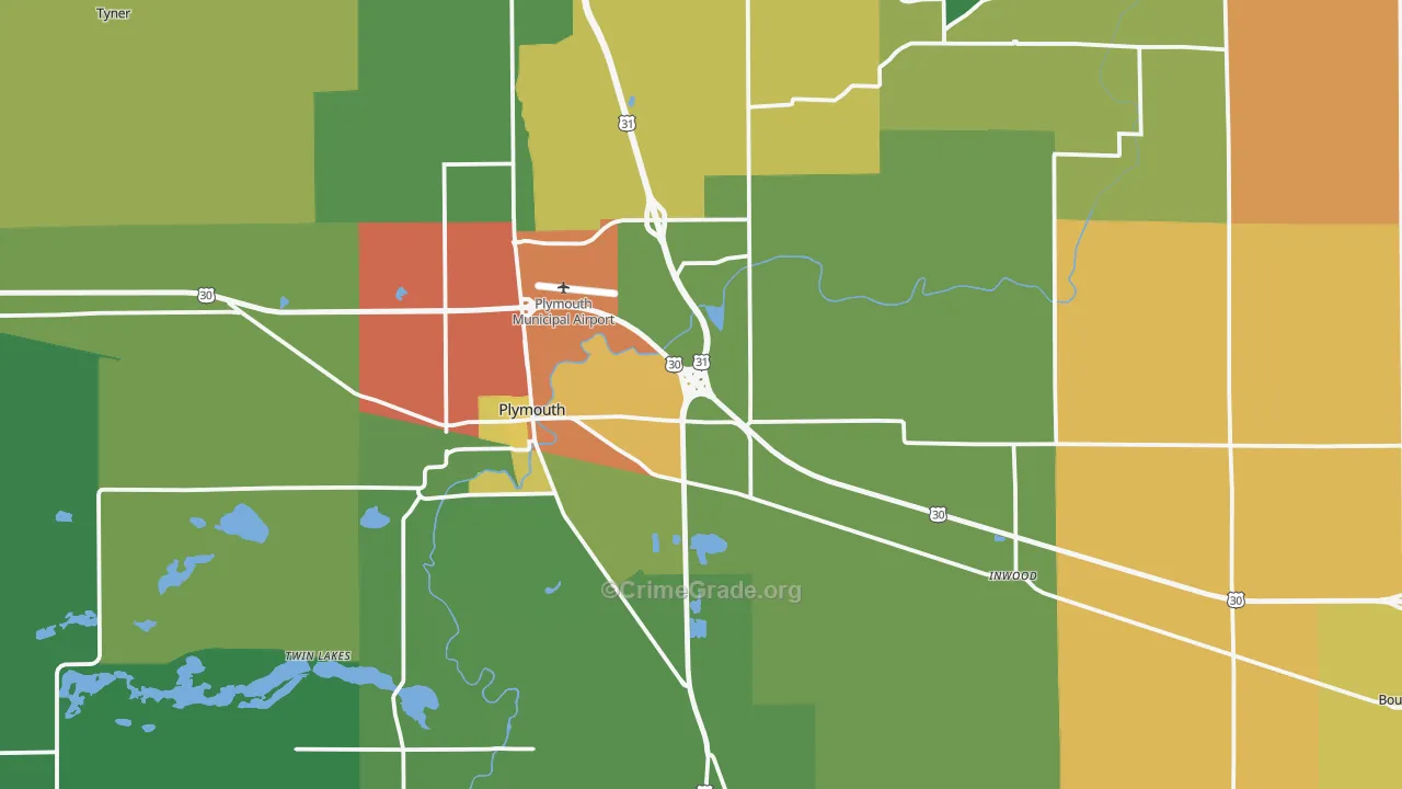 Marshall County, IN Map of Drug-Related Crime Rates