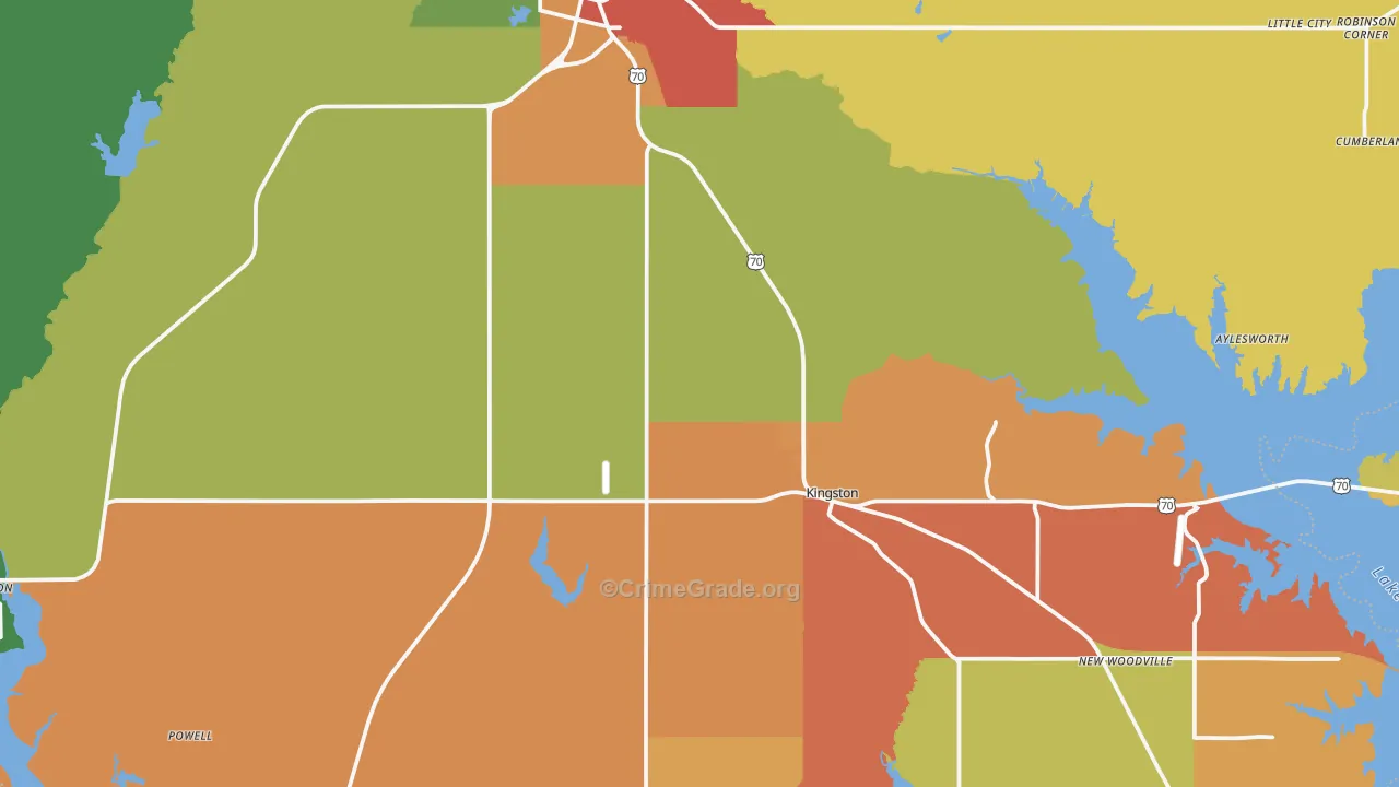 Marshall County, OK Map of Drug-Related Crime Rates