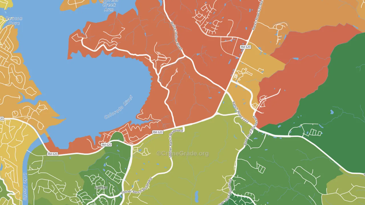 Marshall Ford, TX Map of Drug-Related Crime Rates