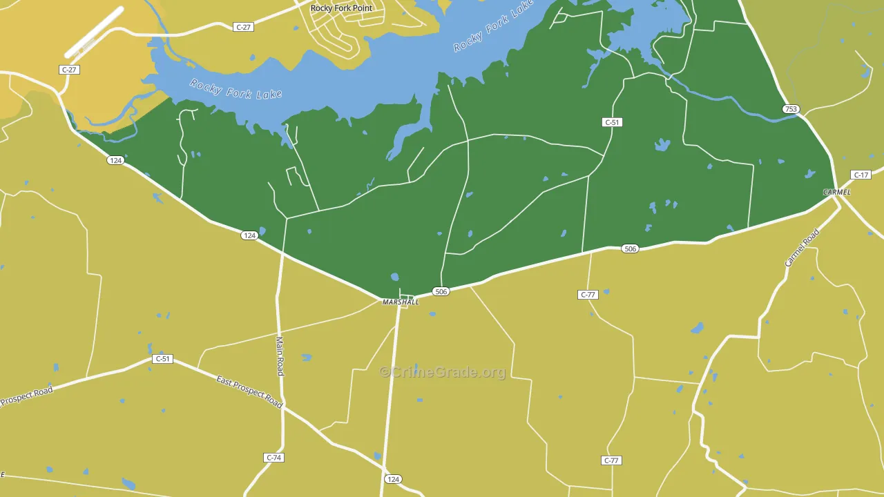 Marshall, OH Map of Drug-Related Crime Rates