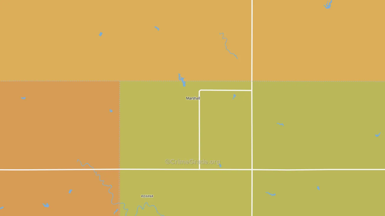 Marshall, OK Map of Drug-Related Crime Rates