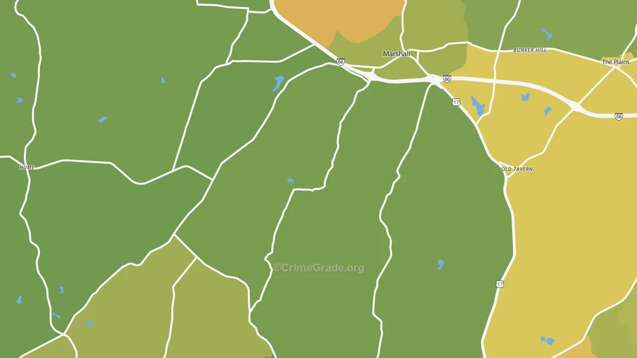 Marshall, VA Map of Drug-Related Crime Rates