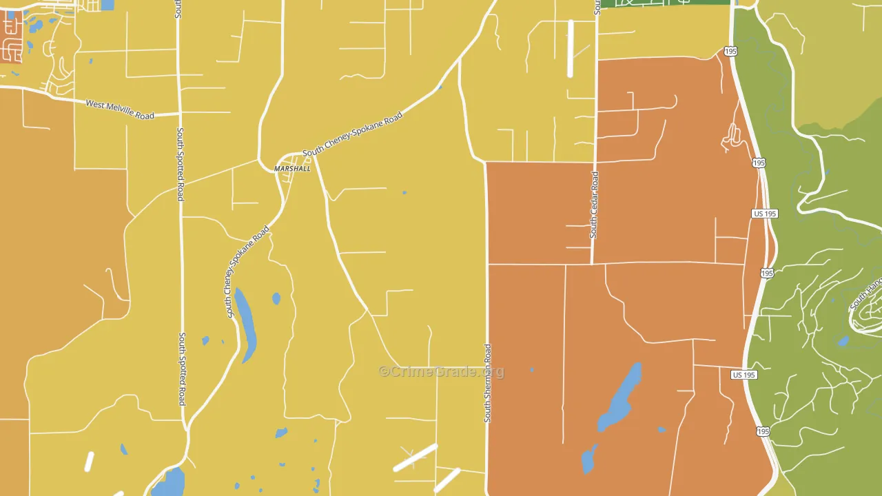 Marshall, WA Map of Drug-Related Crime Rates