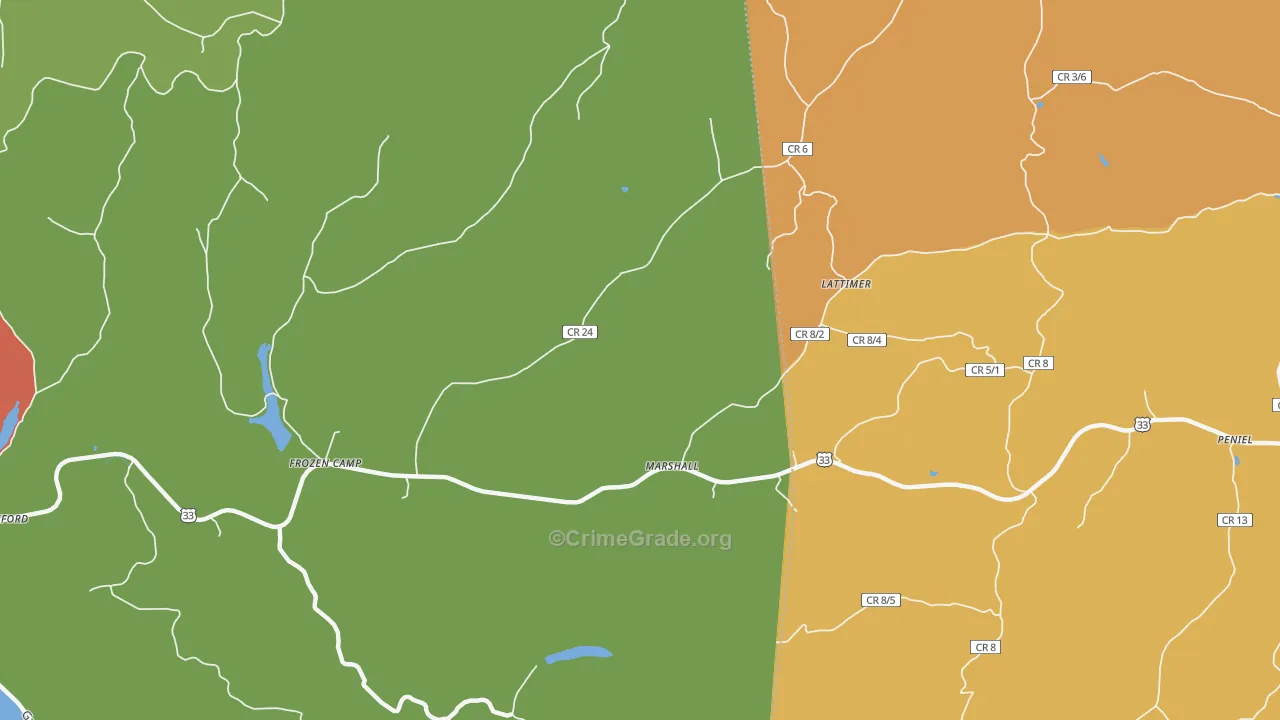 Marshall, WV Map of Drug-Related Crime Rates