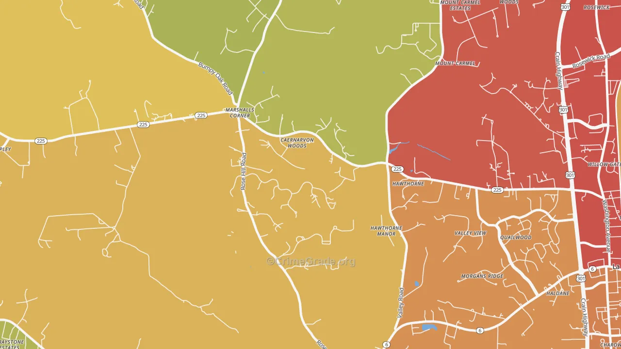 Marshalls Corner, MD Map of Drug-Related Crime Rates