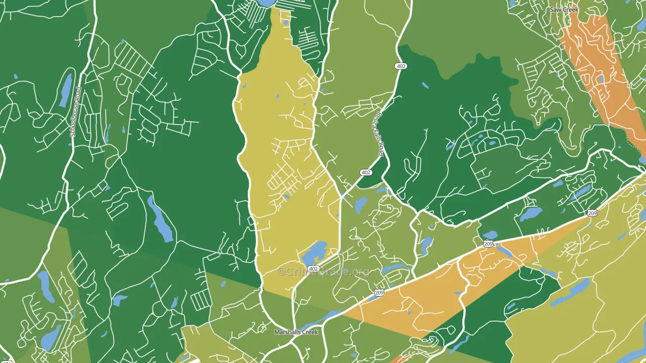 Marshalls Creek, PA Map of Drug-Related Crime Rates