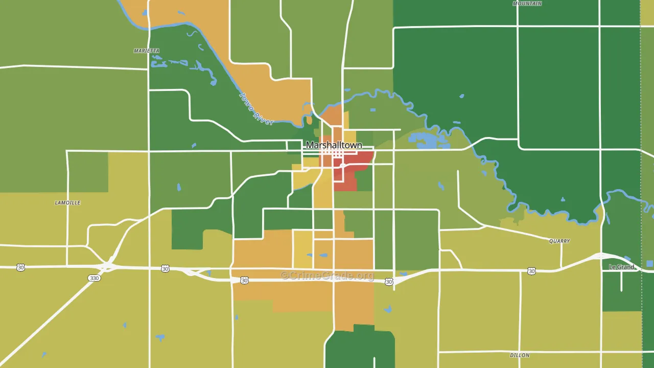 Marshalltown, IA Map of Drug-Related Crime Rates