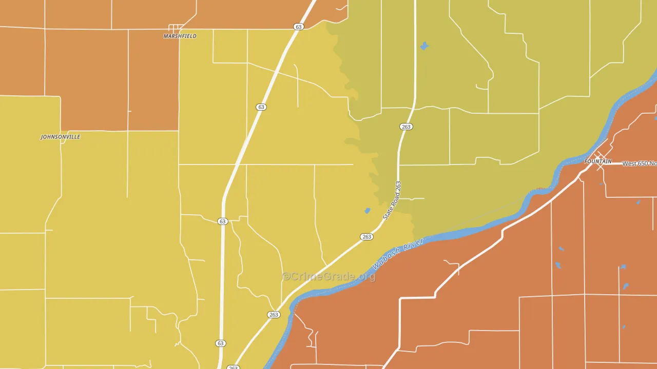 Marshfield, IN Map of Drug-Related Crime Rates