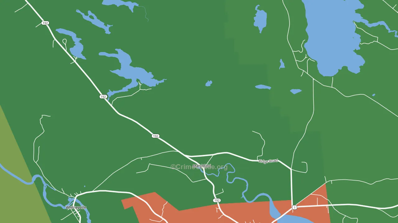 Marshfield, ME Map of Drug-Related Crime Rates