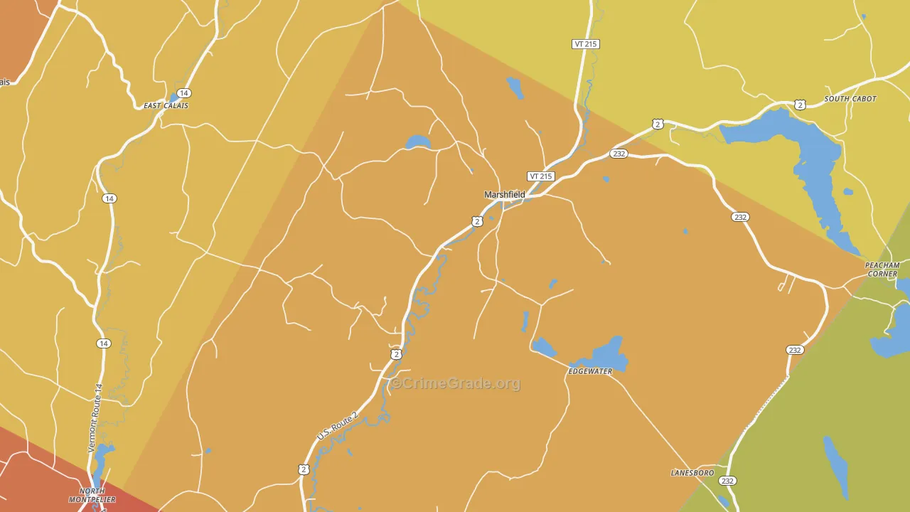 Marshfield, VT Map of Drug-Related Crime Rates