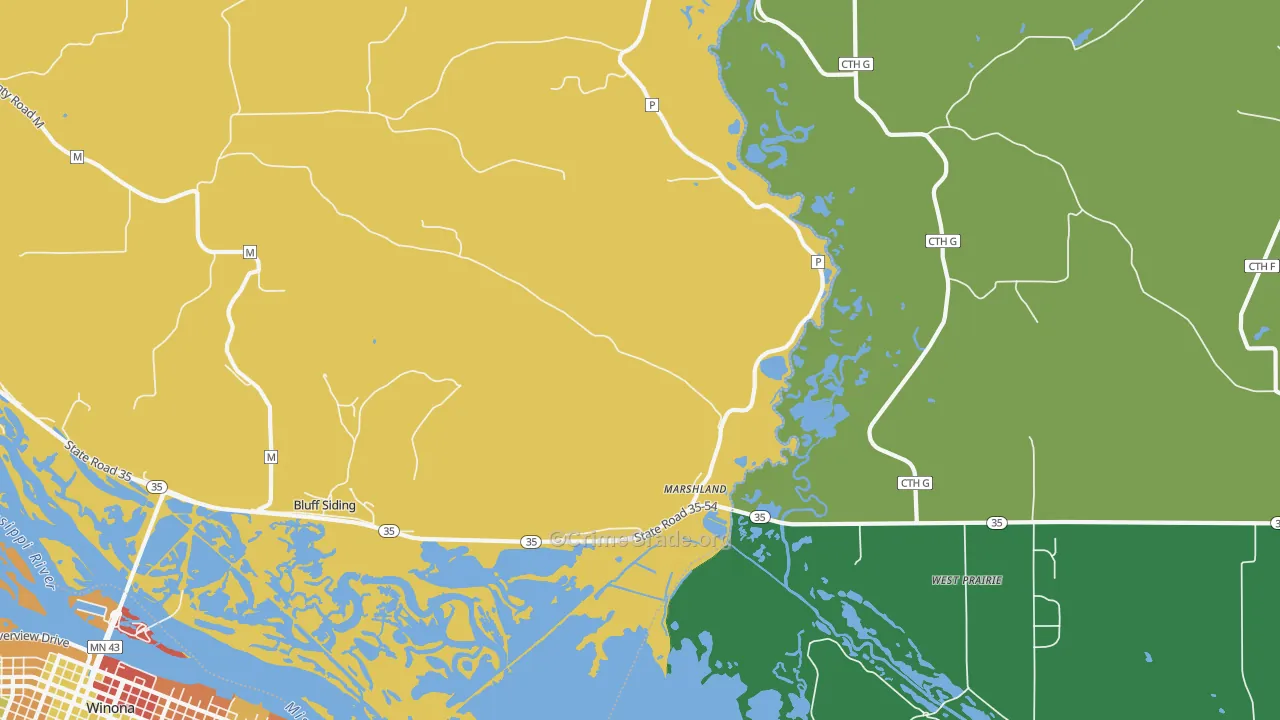 Marshland, WI Map of Drug-Related Crime Rates