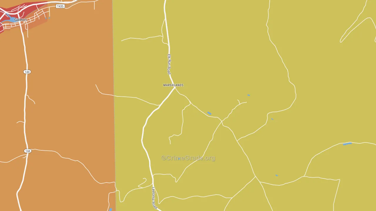 Marshlands, PA Map of Drug-Related Crime Rates