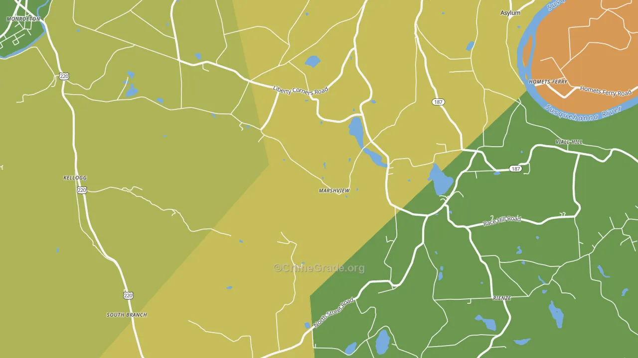 Marshview, PA Map of Drug-Related Crime Rates