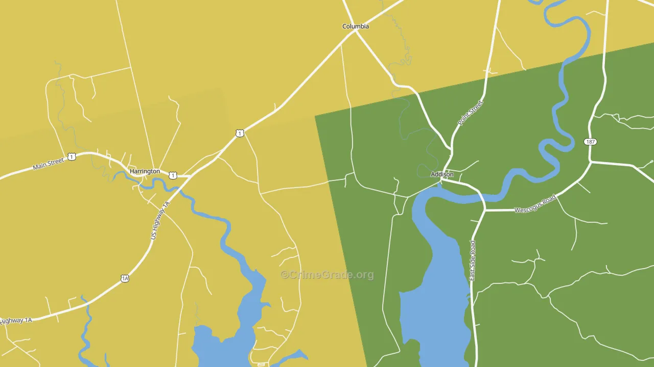 Marshville, ME Map of Drug-Related Crime Rates