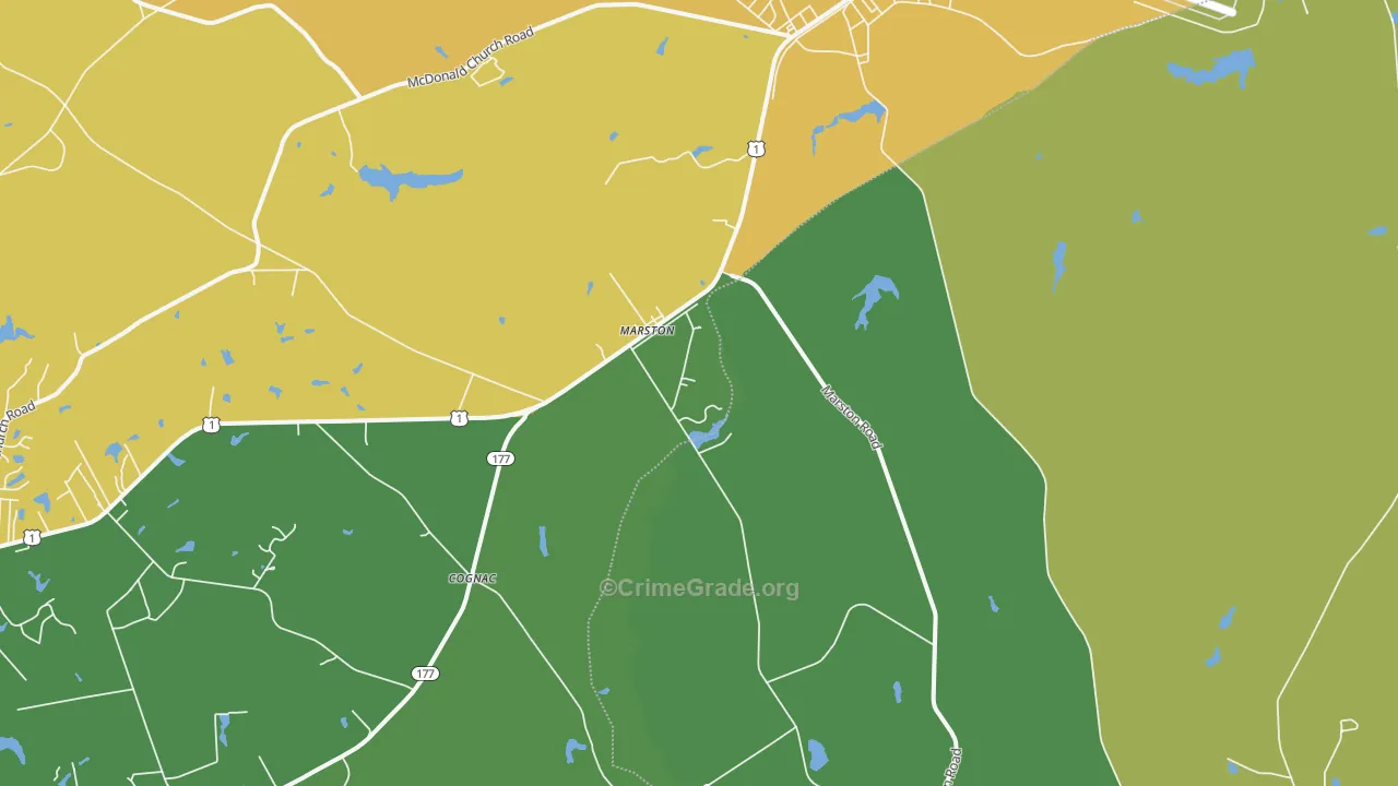 Marston, NC Map of Drug-Related Crime Rates