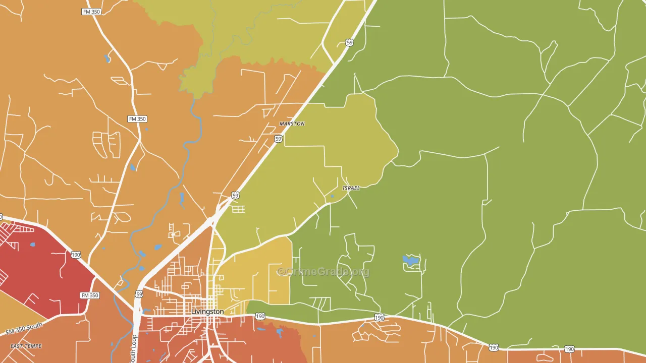 Marston, TX Map of Drug-Related Crime Rates