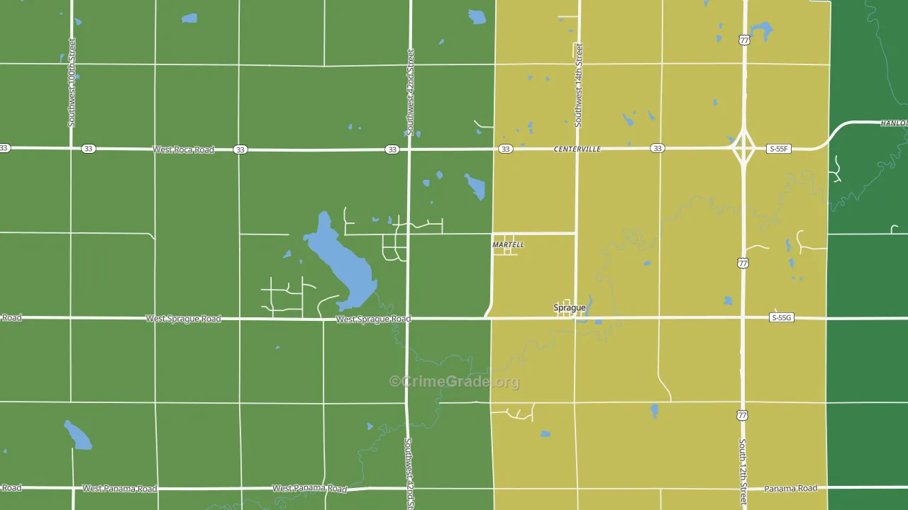 Martell, NE Map of Drug-Related Crime Rates