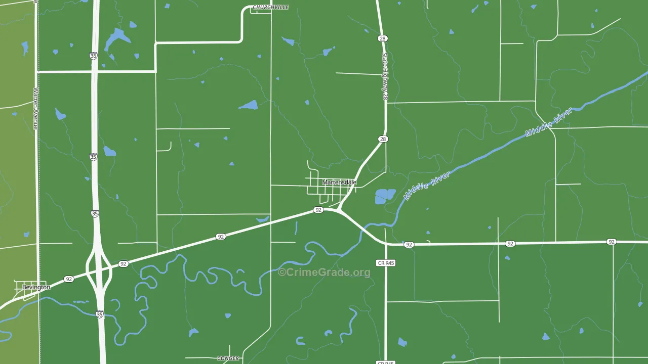 Martensdale, IA Map of Drug-Related Crime Rates