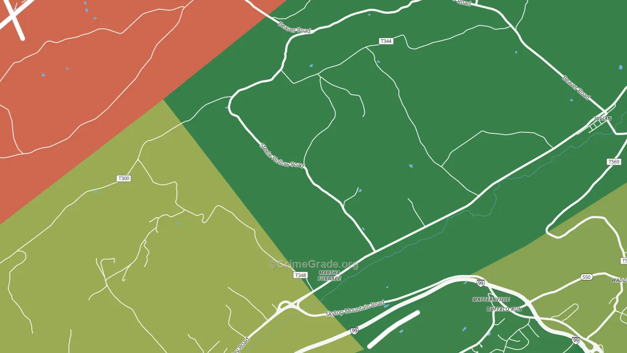 Martha Furnace, PA Map of Drug-Related Crime Rates