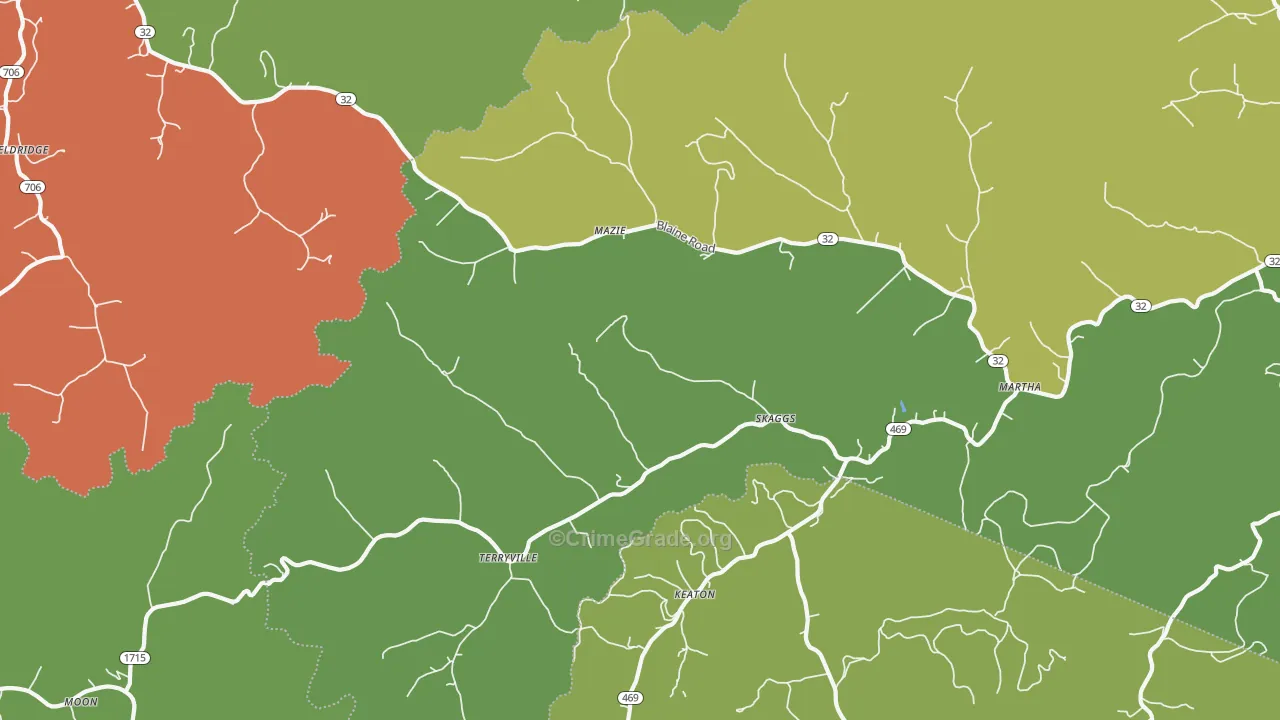 Martha, KY Map of Drug-Related Crime Rates