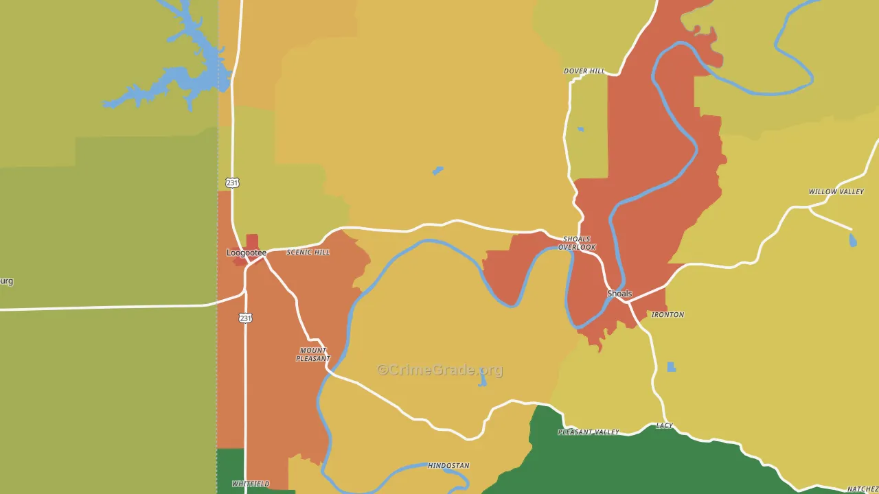 Martin County, IN Map of Drug-Related Crime Rates