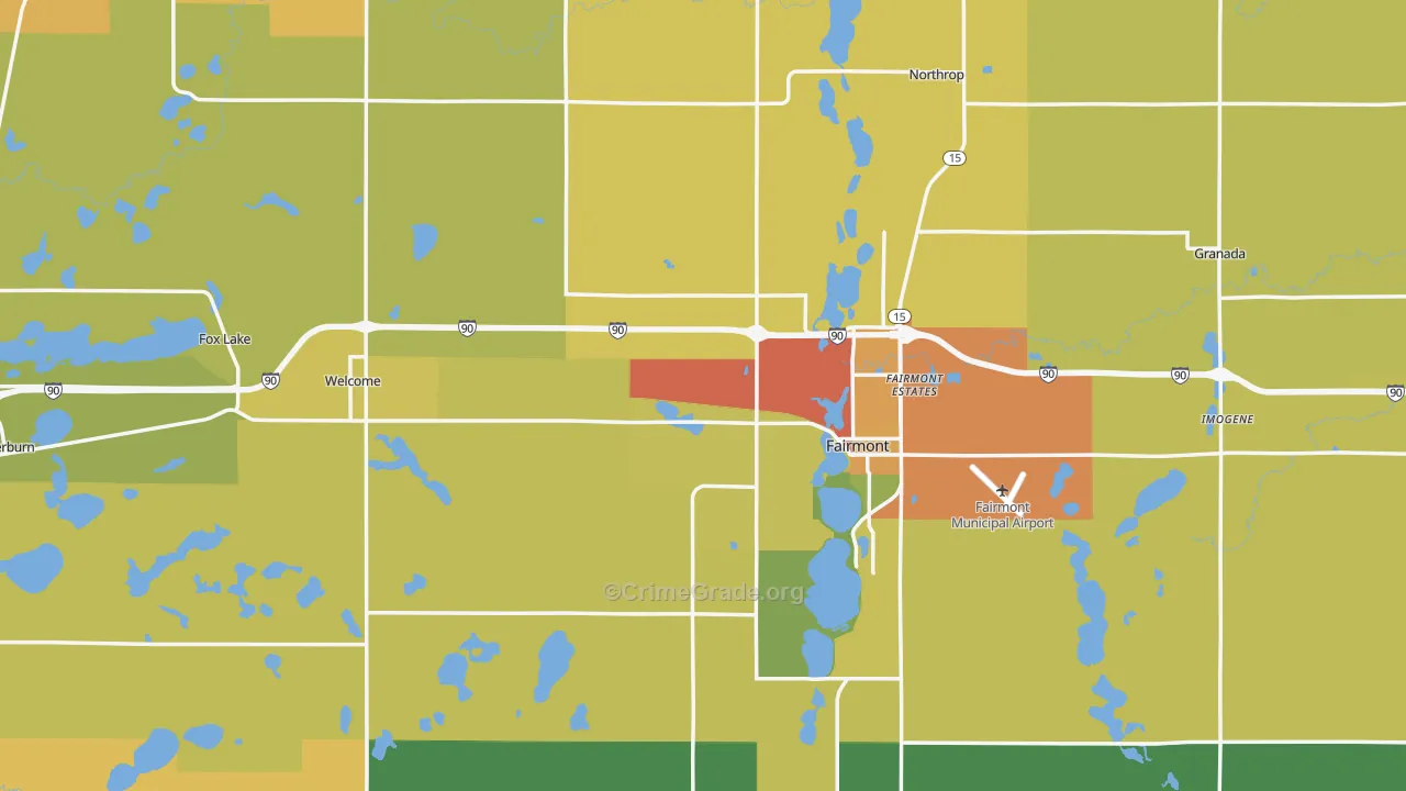 Martin County, MN Map of Drug-Related Crime Rates