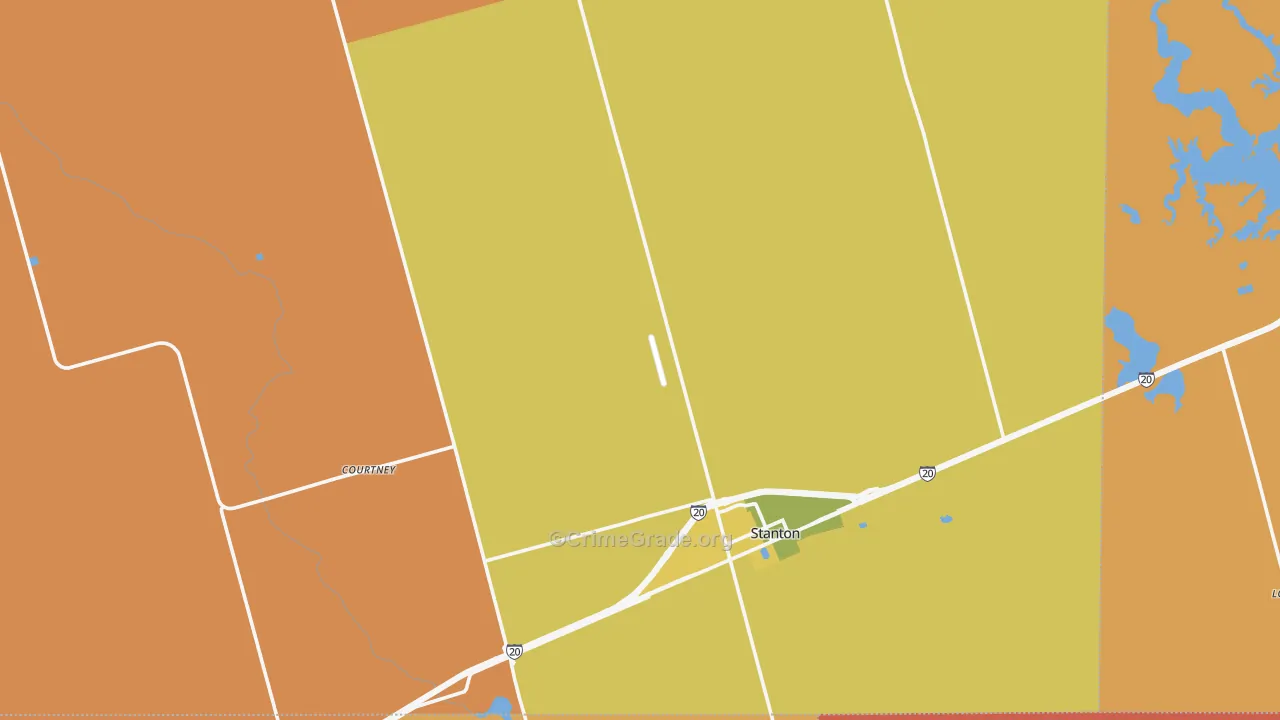 Martin County, TX Map of Drug-Related Crime Rates