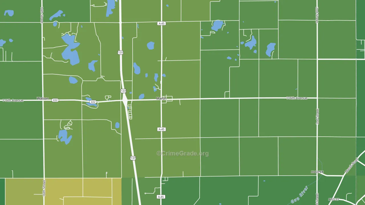 Martin, MI Map of Drug-Related Crime Rates