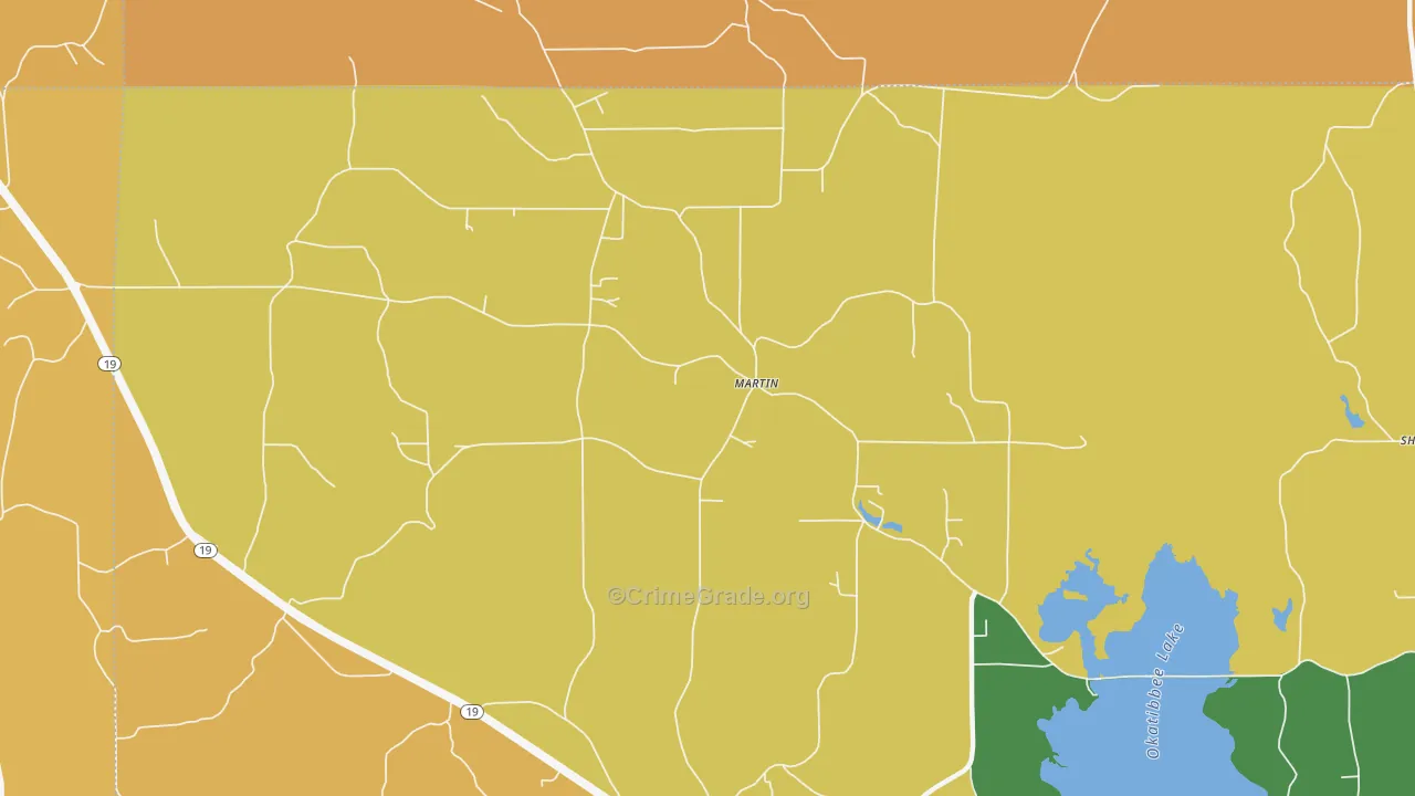 Martin, MS Map of Drug-Related Crime Rates